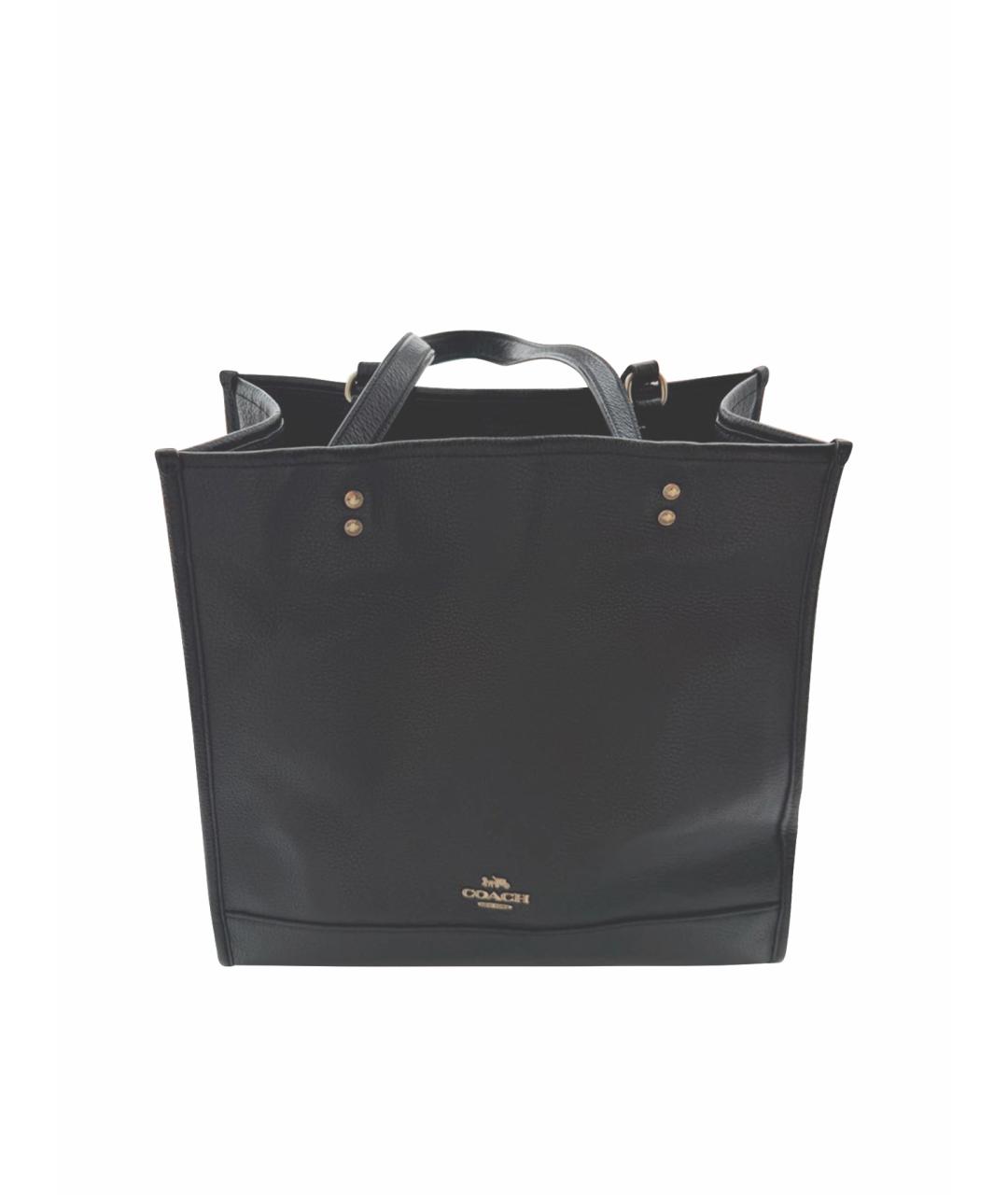 COACH Черная кожаная сумка тоут, фото 1