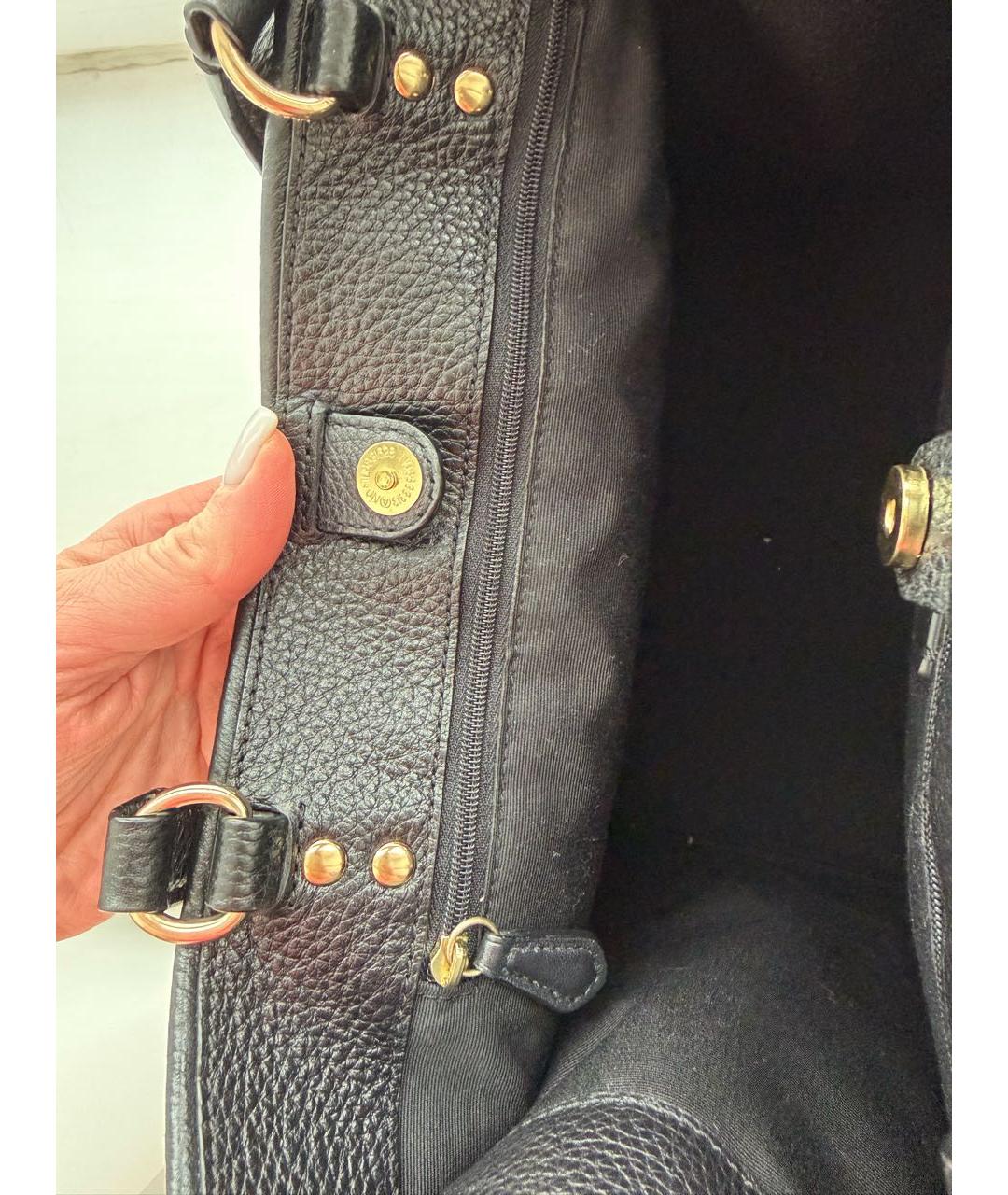 COACH Черная кожаная сумка тоут, фото 6