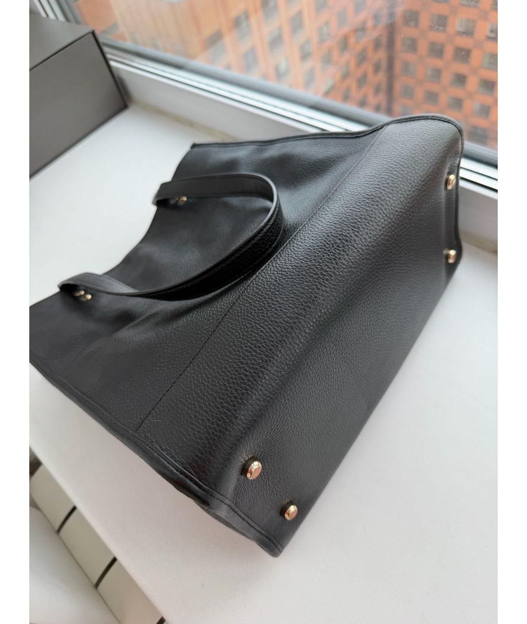 COACH Черная кожаная сумка тоут, фото 4