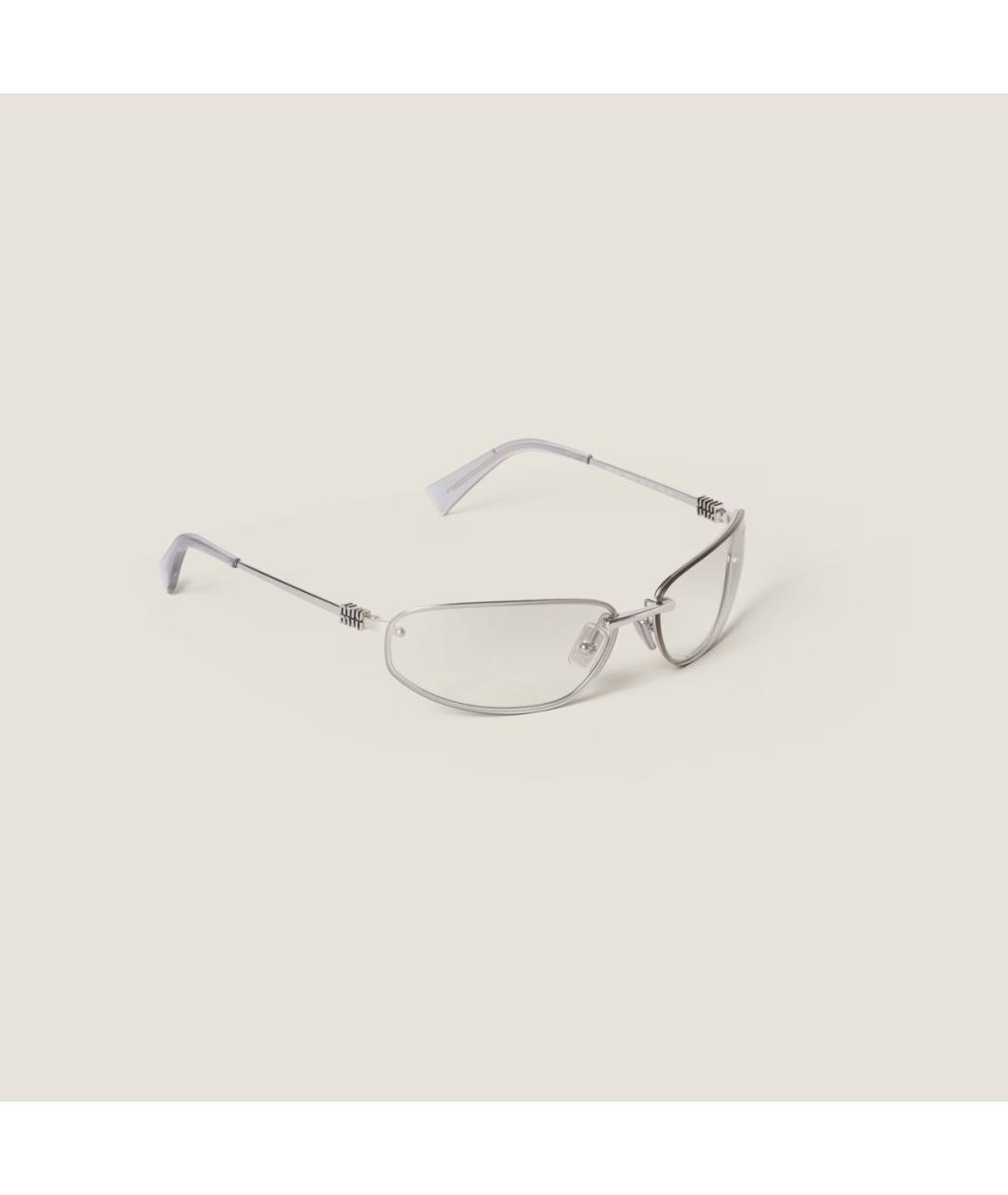 MIU MIU Серебряные металлические солнцезащитные очки, фото 8