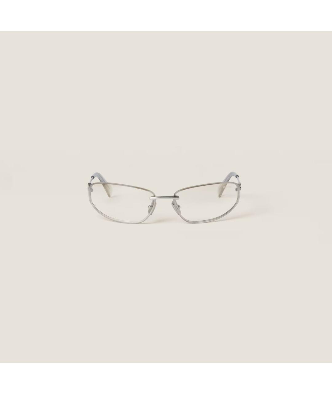 MIU MIU Серебряные металлические солнцезащитные очки, фото 2