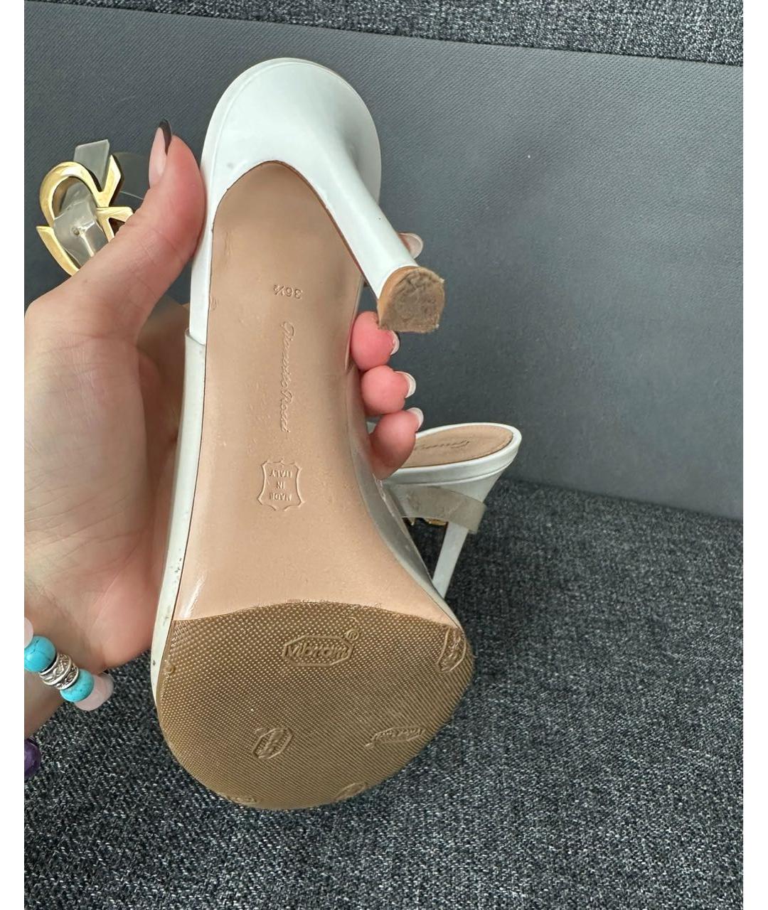 GIANVITO ROSSI Белые босоножки, фото 5