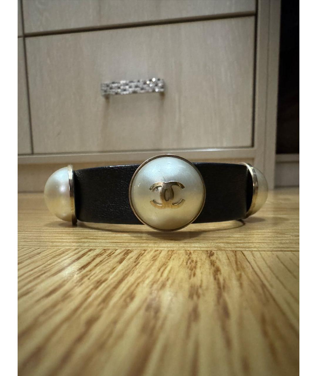 CHANEL Черный кожаный браслет, фото 9