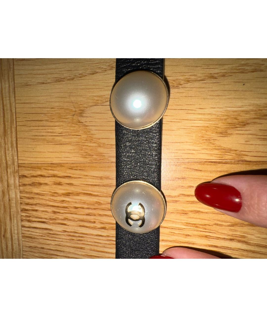 CHANEL Черный кожаный браслет, фото 7