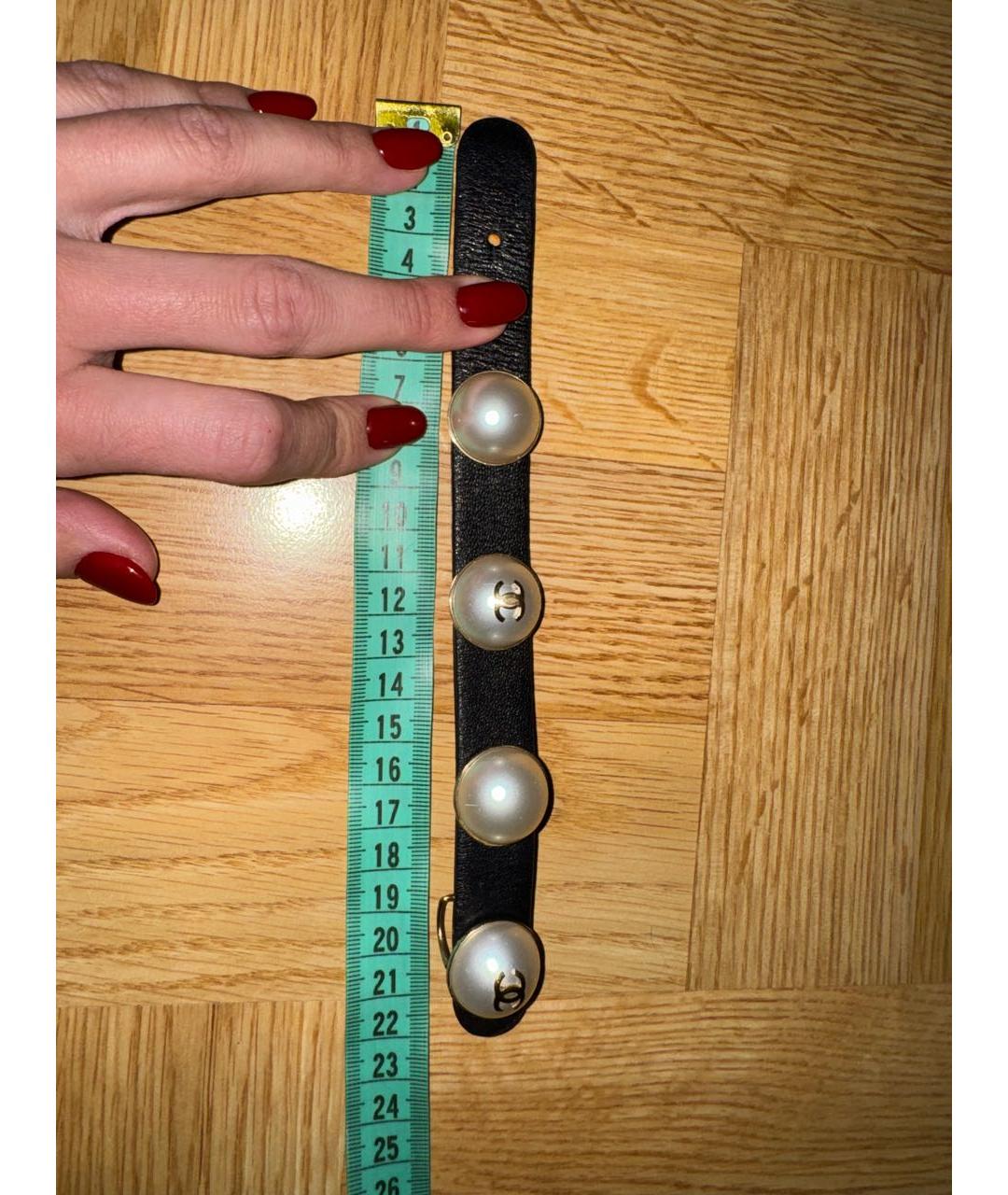 CHANEL Черный кожаный браслет, фото 2