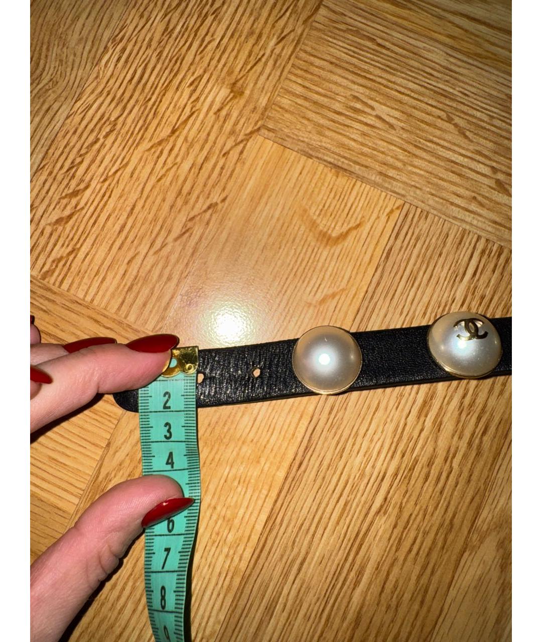 CHANEL Черный кожаный браслет, фото 3