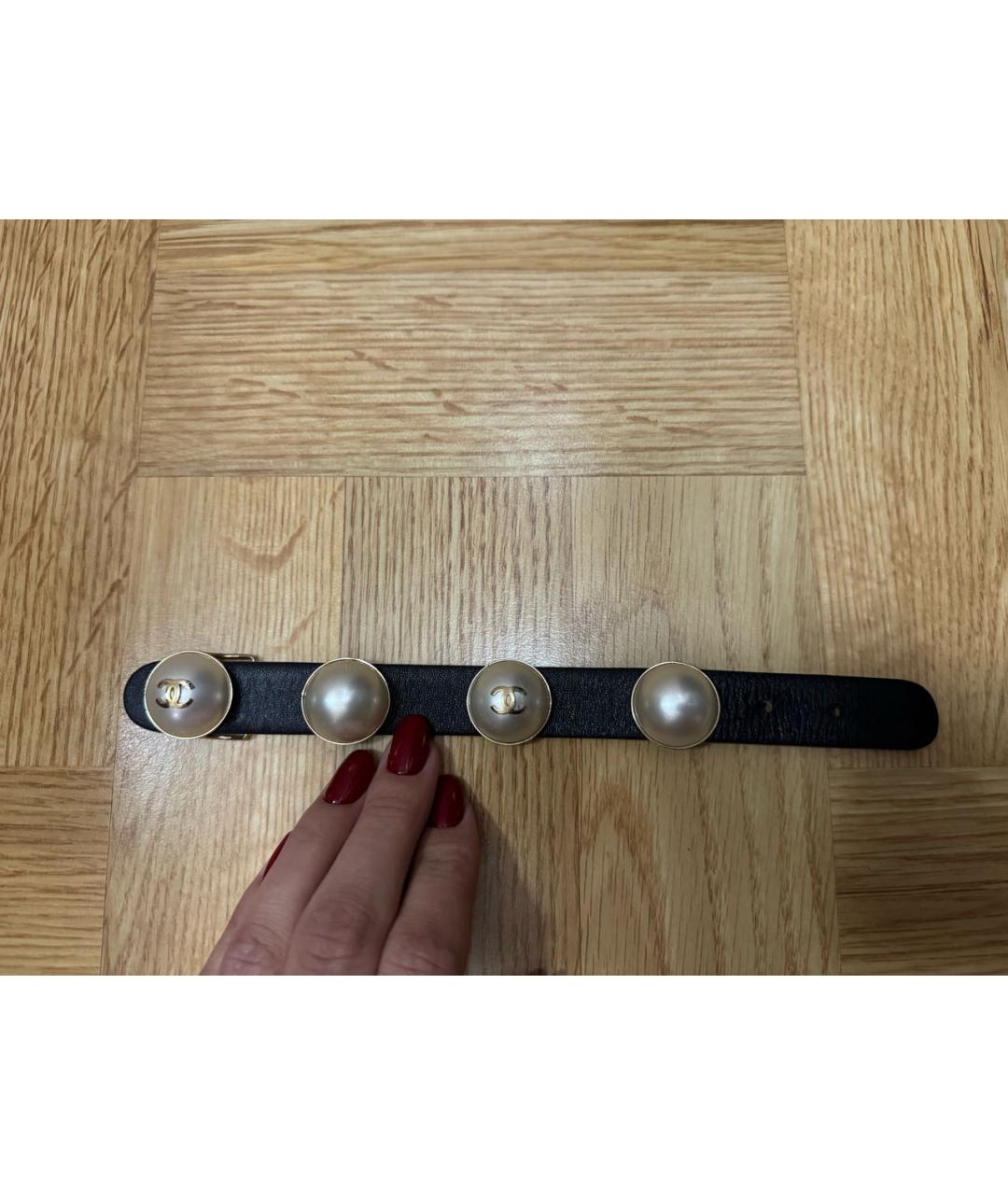 CHANEL Черный кожаный браслет, фото 8