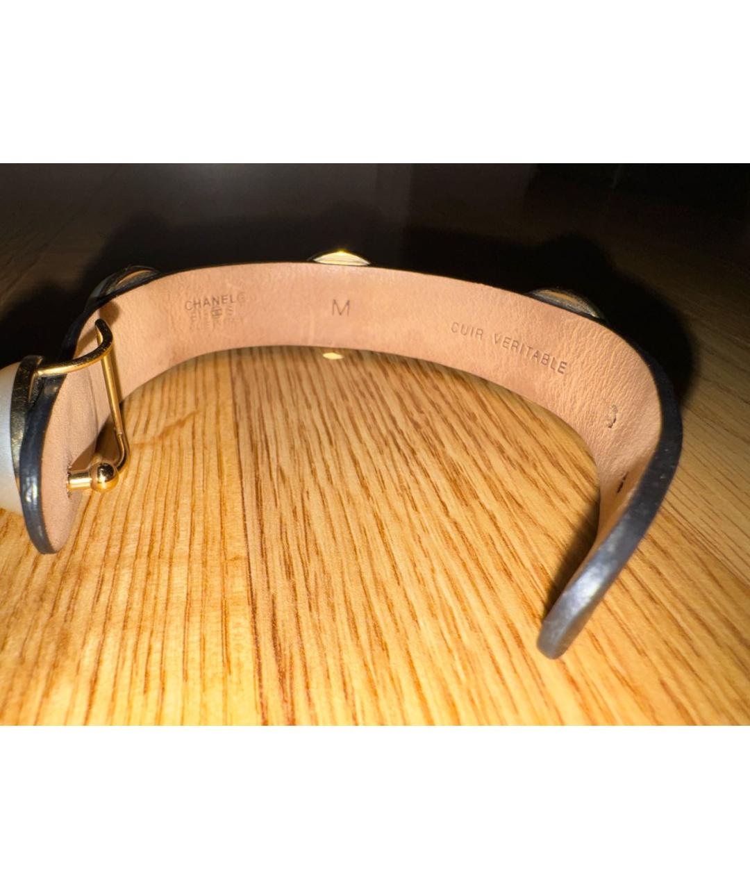 CHANEL Черный кожаный браслет, фото 4