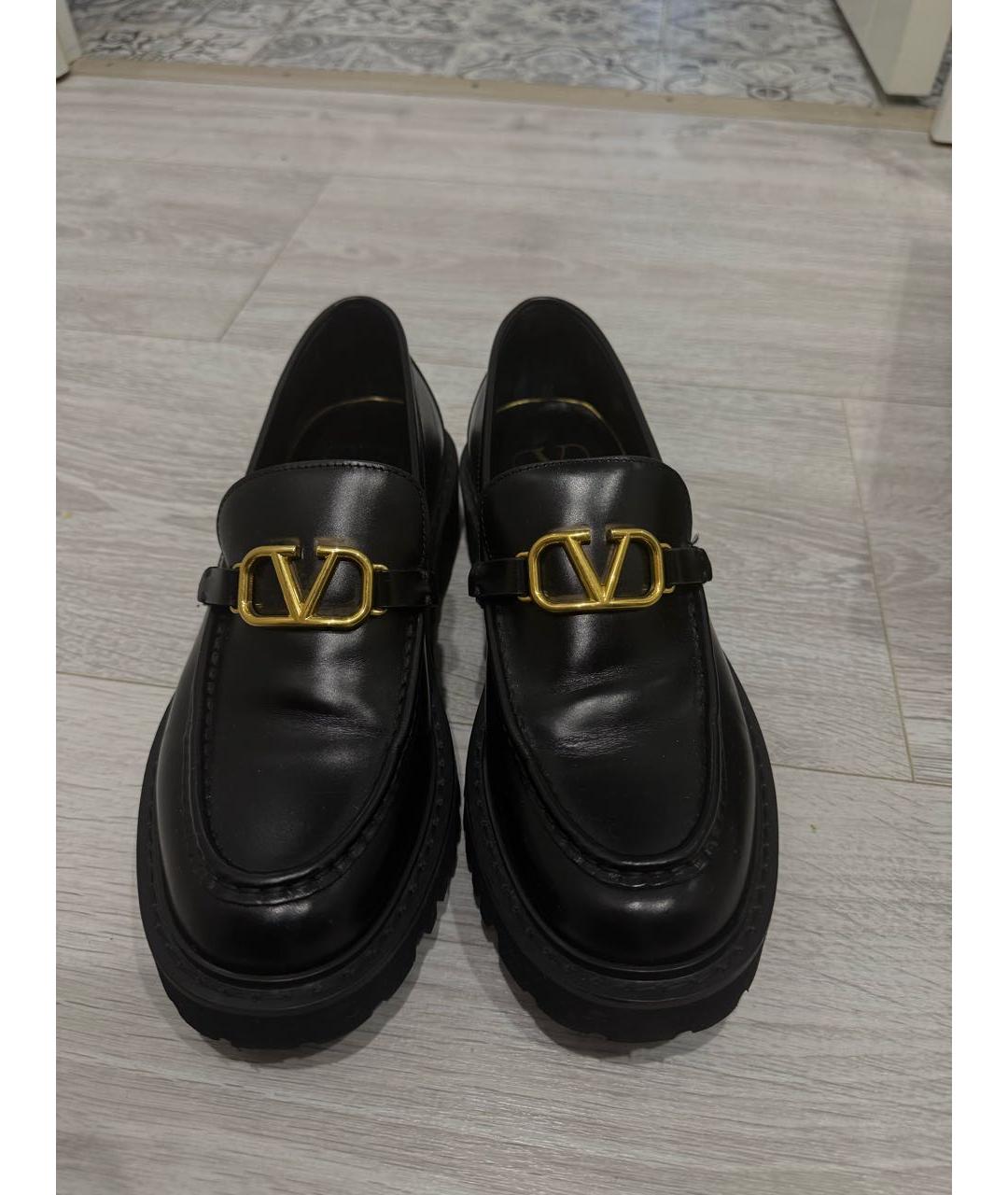 VALENTINO Черные кожаные лоферы, фото 2