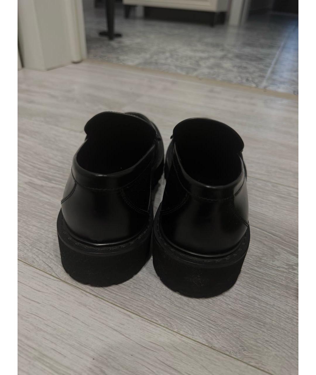 VALENTINO Черные кожаные лоферы, фото 3