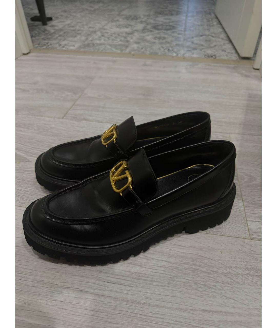 VALENTINO Черные кожаные лоферы, фото 4