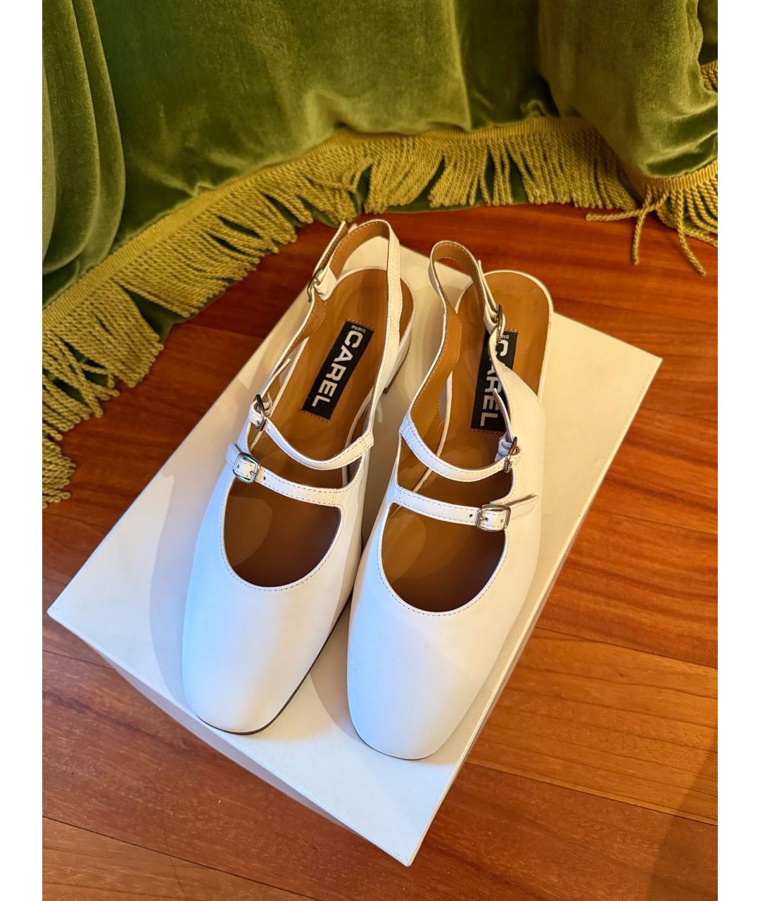 CAREL Белые кожаные босоножки, фото 2