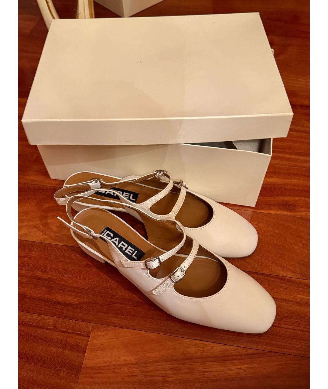 CAREL Белые кожаные босоножки, фото 5
