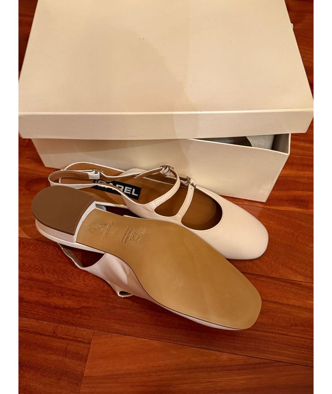 CAREL Белые кожаные босоножки, фото 4