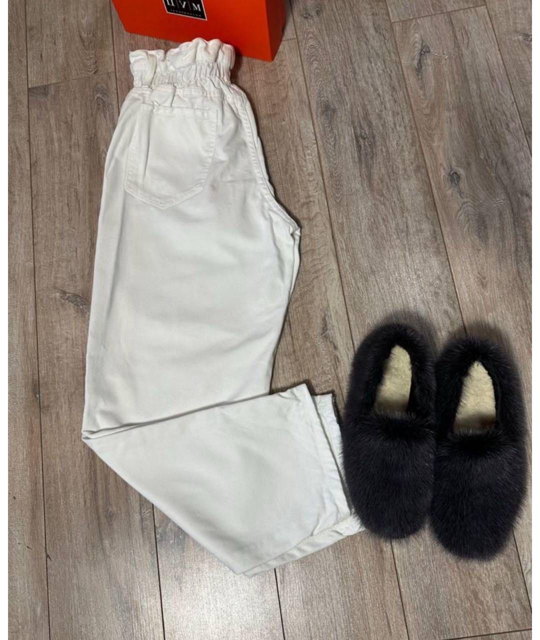 PINKO Белые хлопковые прямые джинсы, фото 4