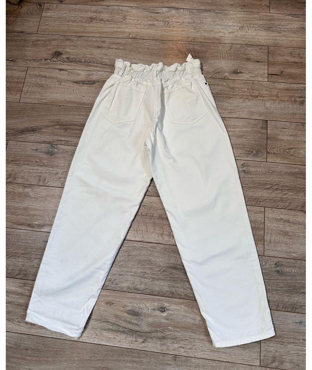 PINKO Белые хлопковые прямые джинсы, фото 2