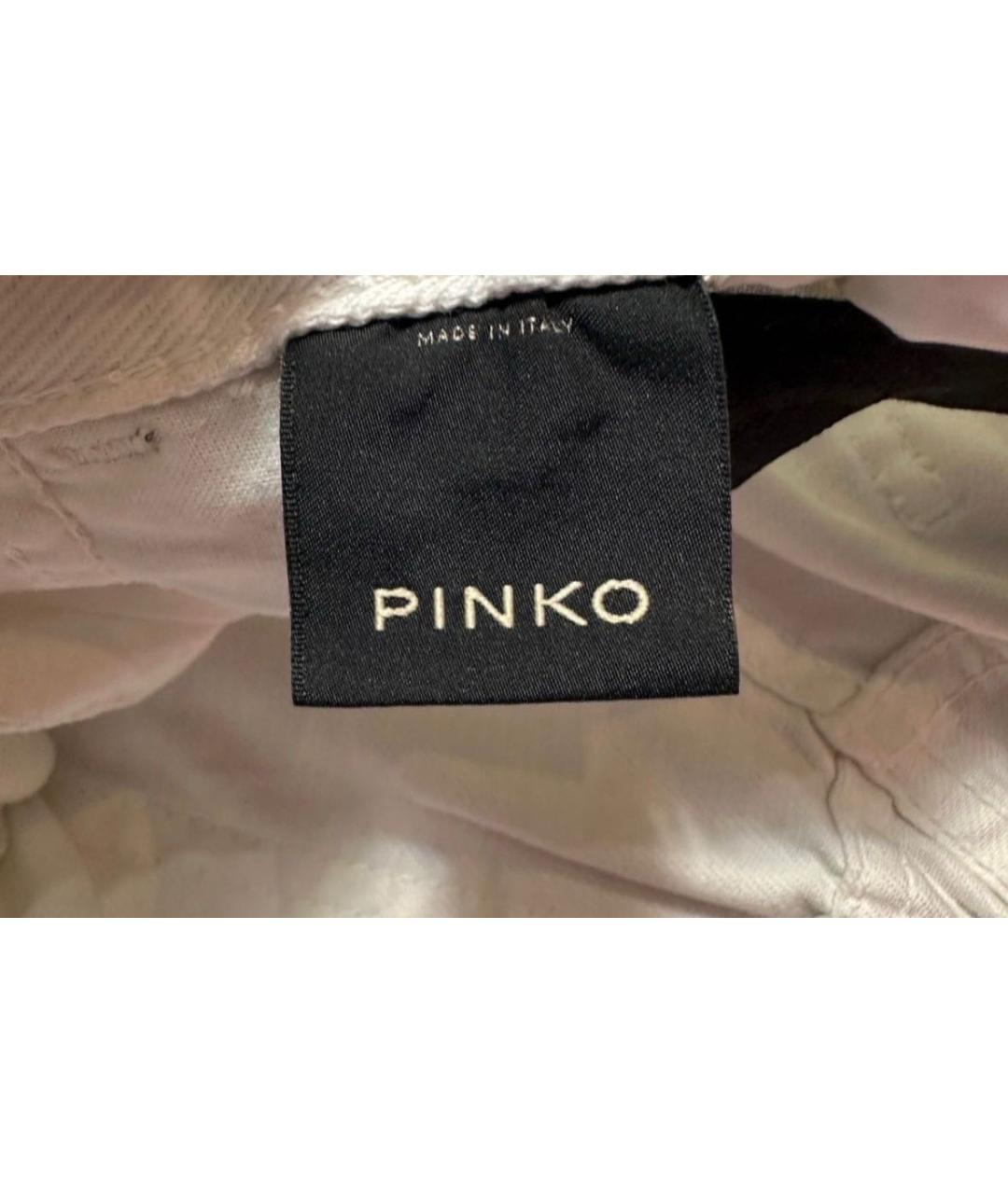 PINKO Белые хлопковые прямые джинсы, фото 5