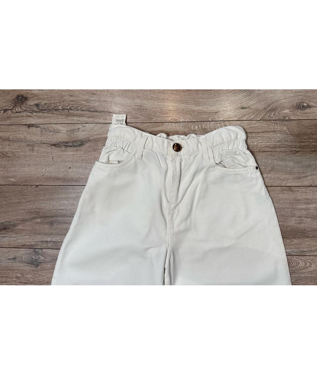 PINKO Белые хлопковые прямые джинсы, фото 3