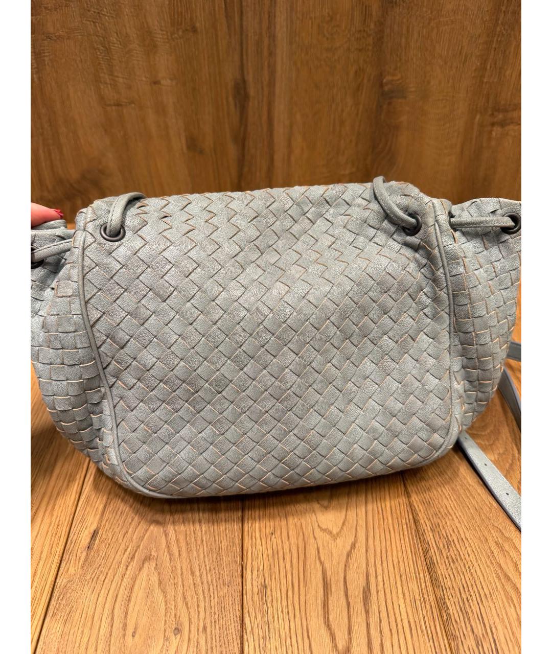 BOTTEGA VENETA Голубая кожаная сумка через плечо, фото 3