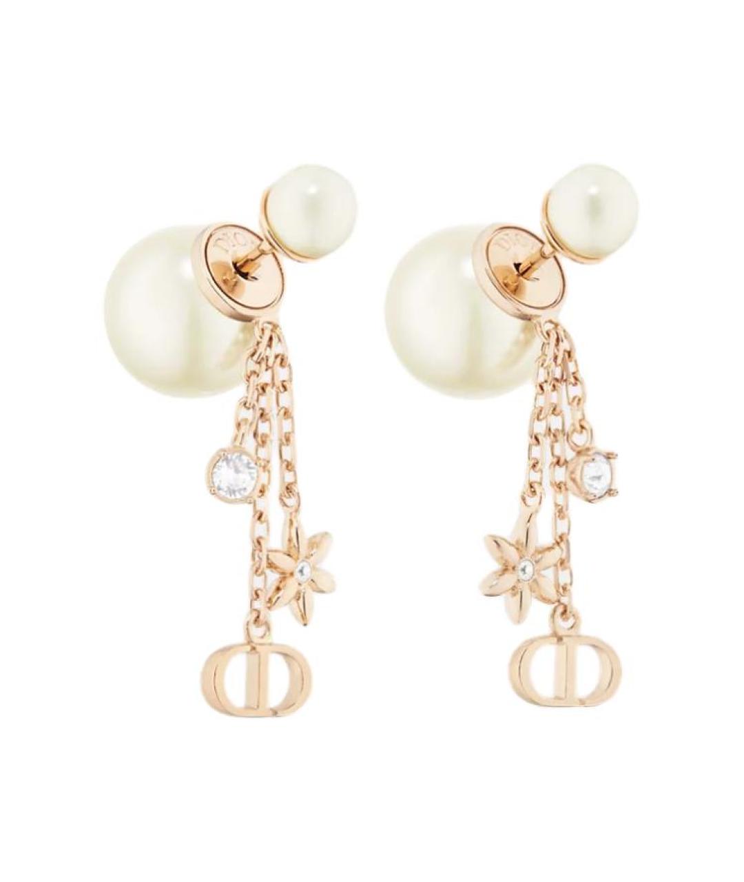 CHRISTIAN DIOR Золотые металлические серьги, фото 1