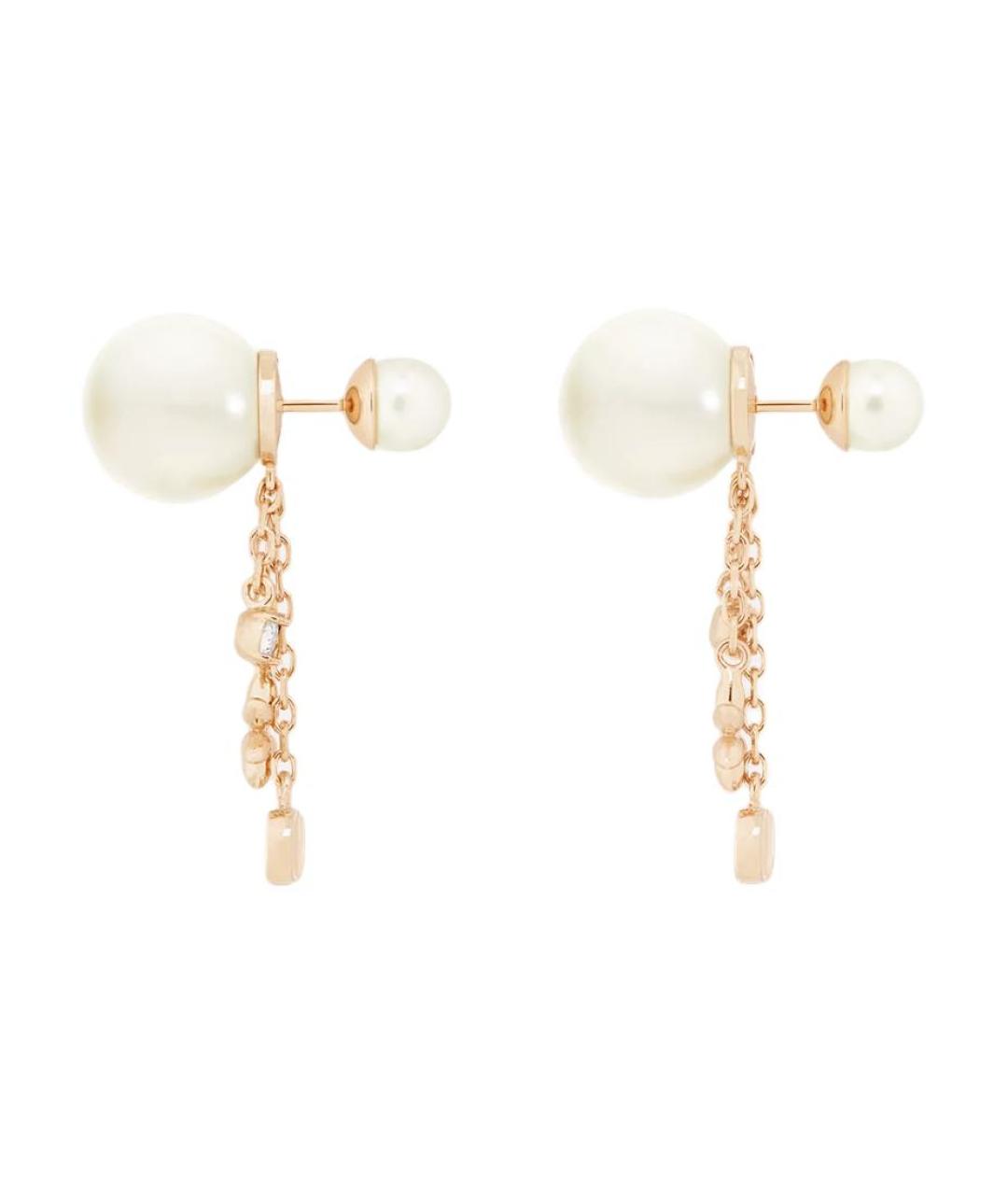 CHRISTIAN DIOR Золотые металлические серьги, фото 2