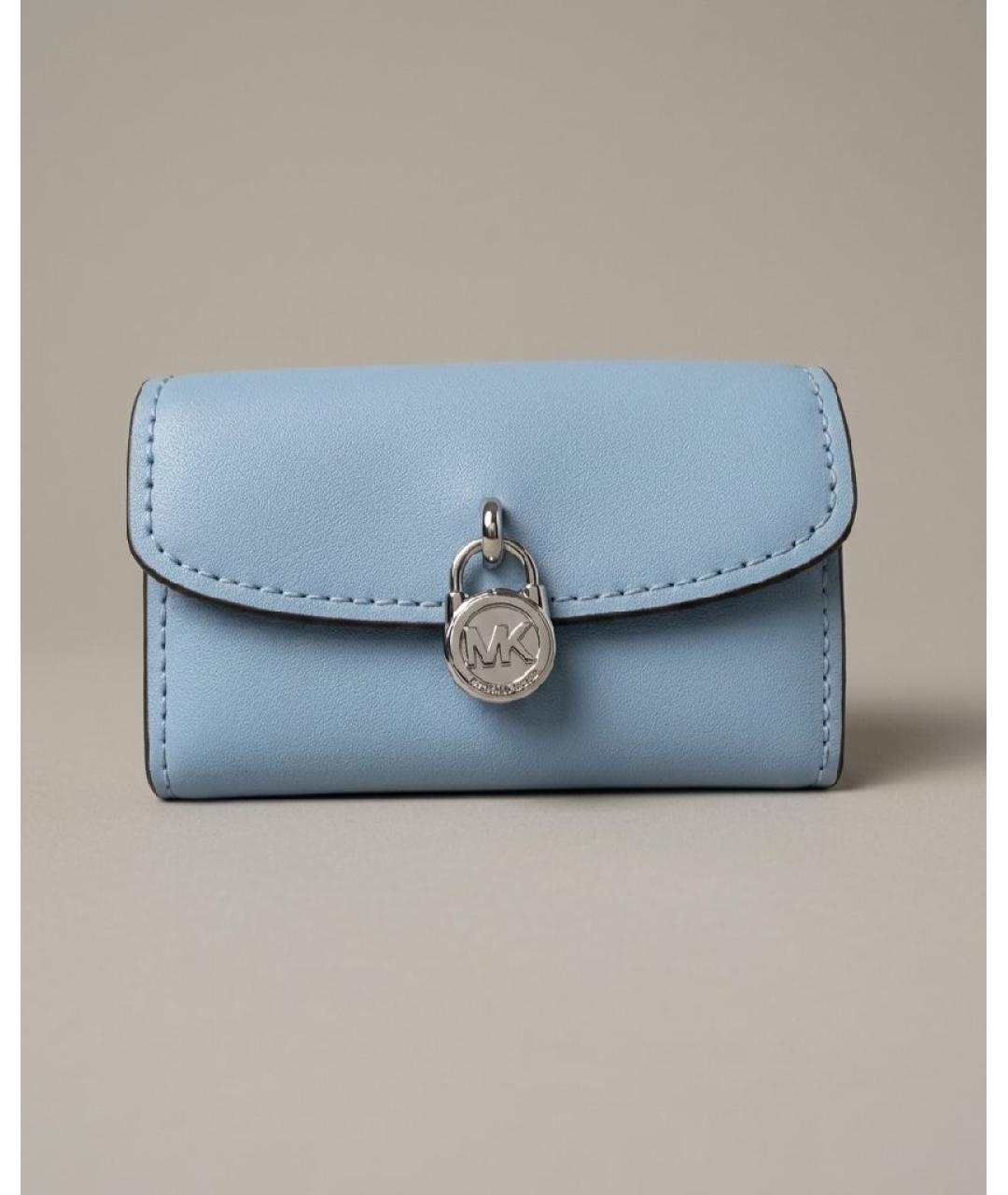 MICHAEL KORS Голубой кожаный кошелек, фото 4