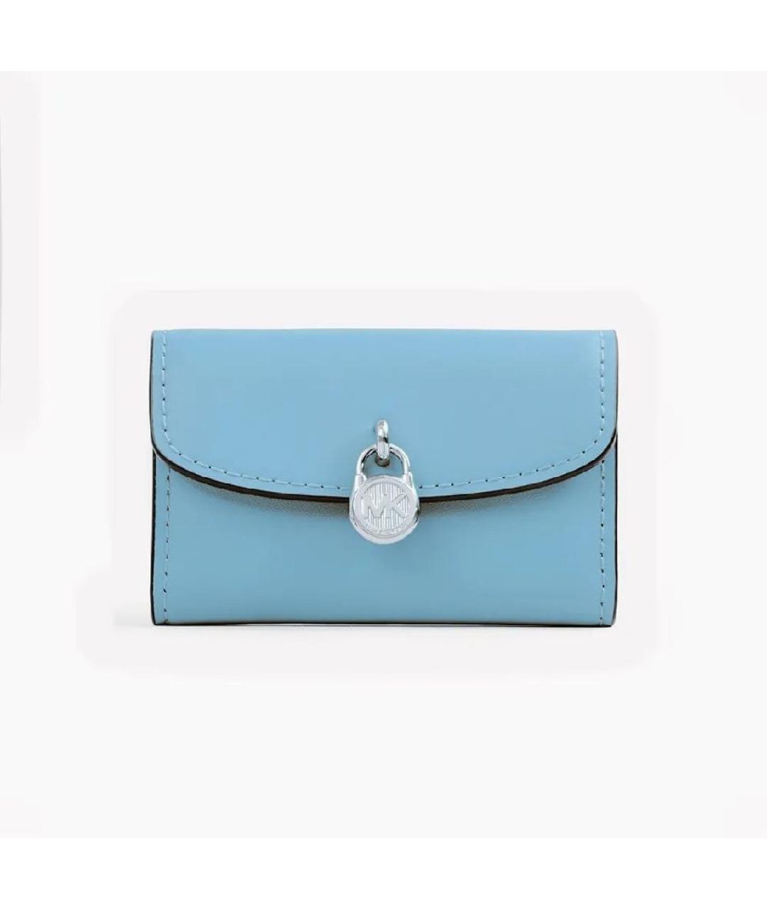 MICHAEL KORS Голубой кожаный кошелек, фото 7
