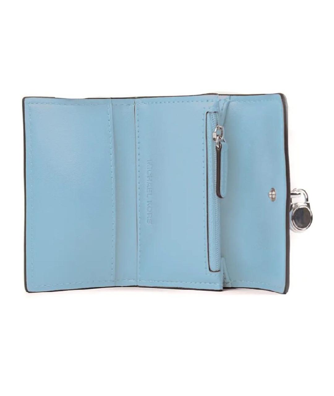 MICHAEL KORS Голубой кожаный кошелек, фото 3