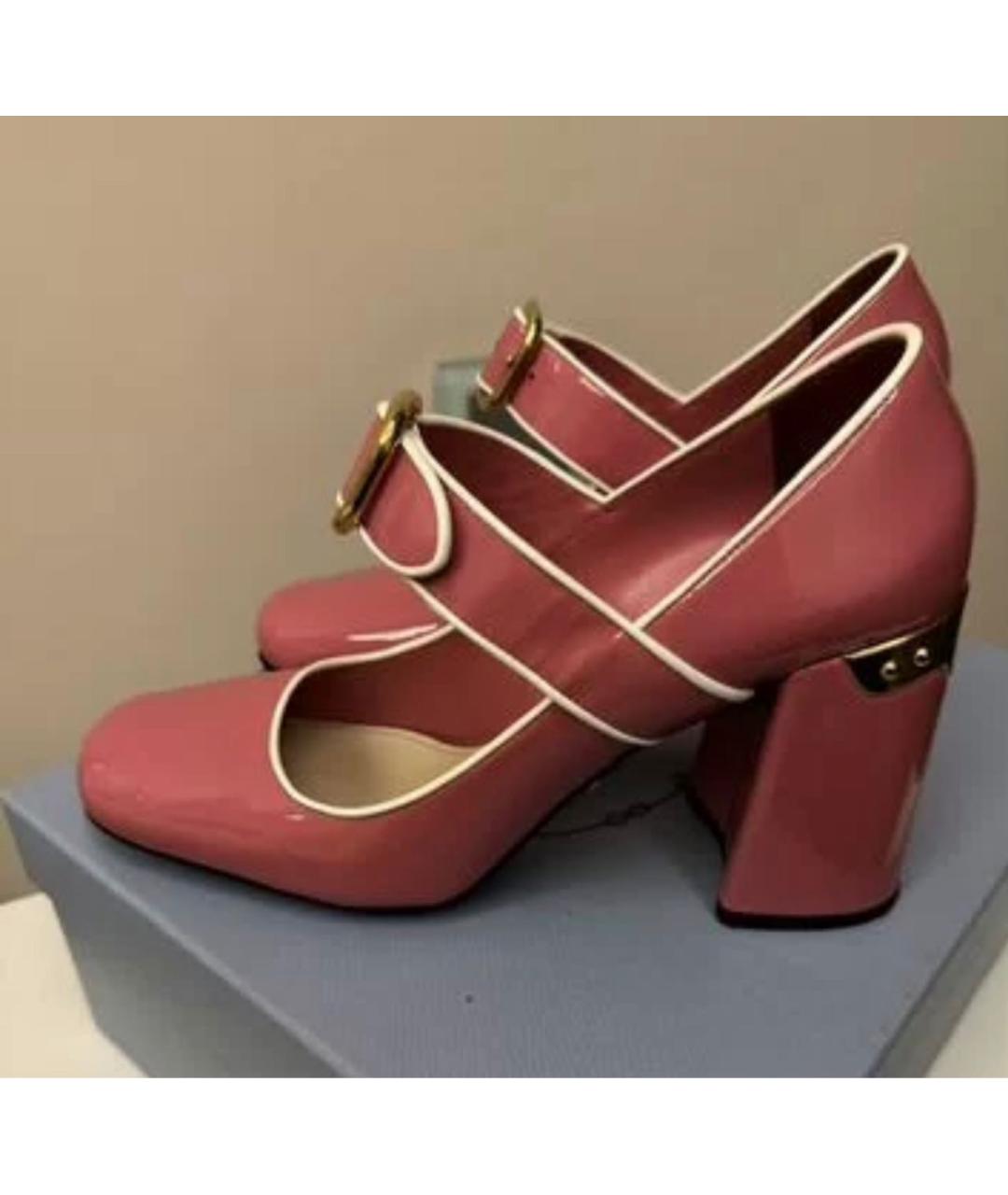 PRADA Коралловые кожаные туфли, фото 3