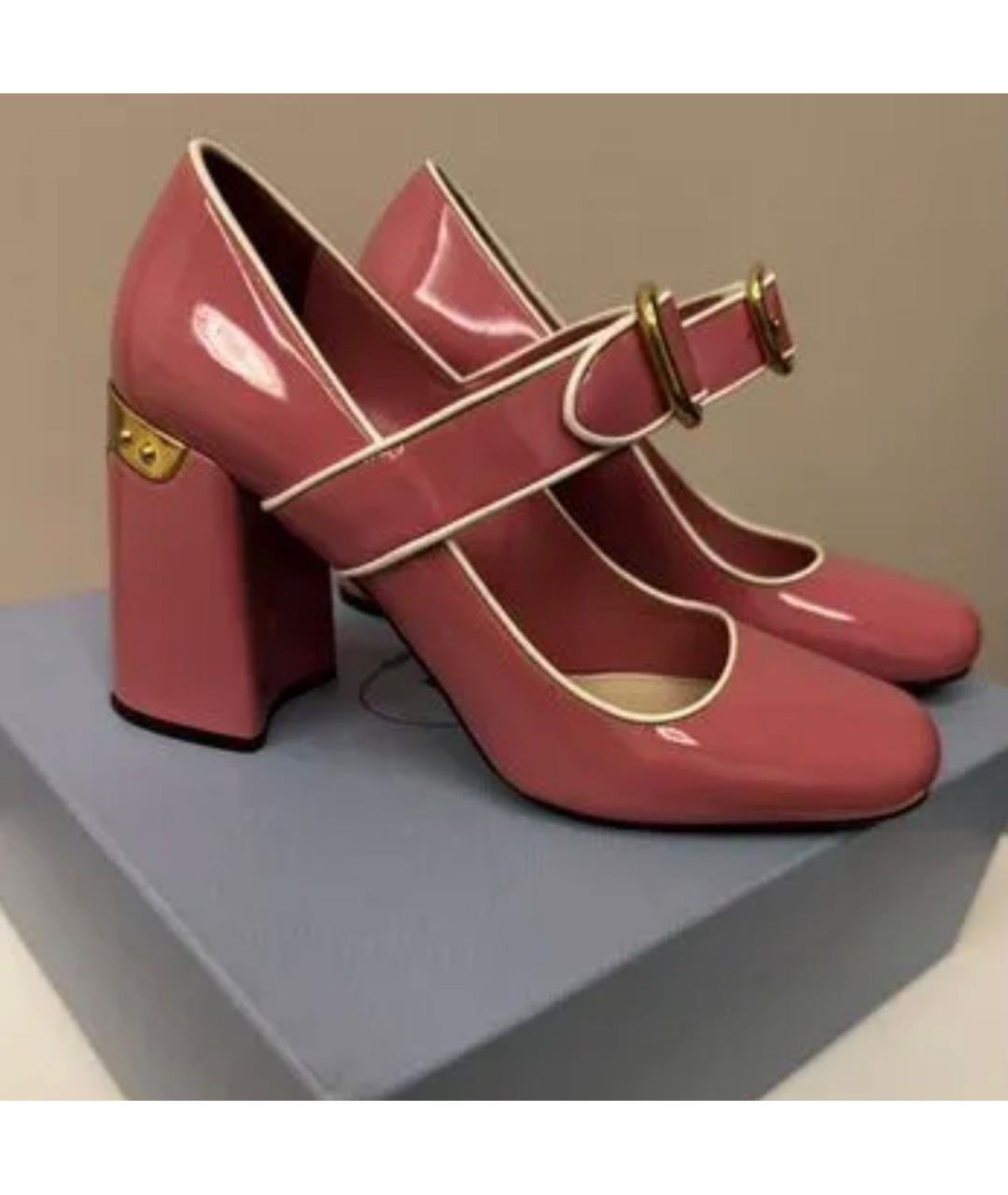 PRADA Коралловые кожаные туфли, фото 6