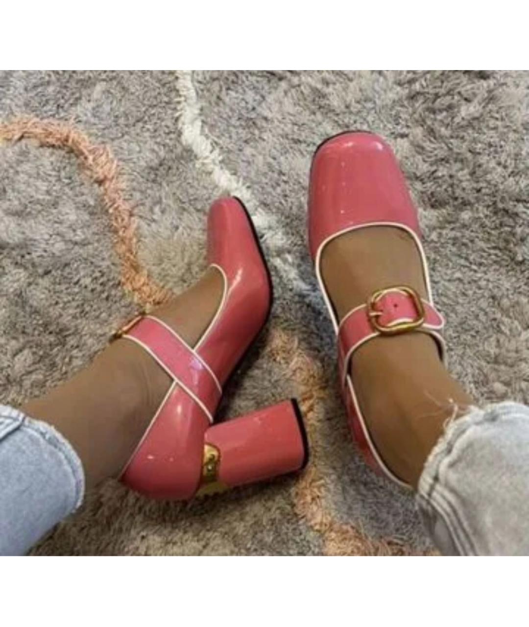 PRADA Коралловые кожаные туфли, фото 4