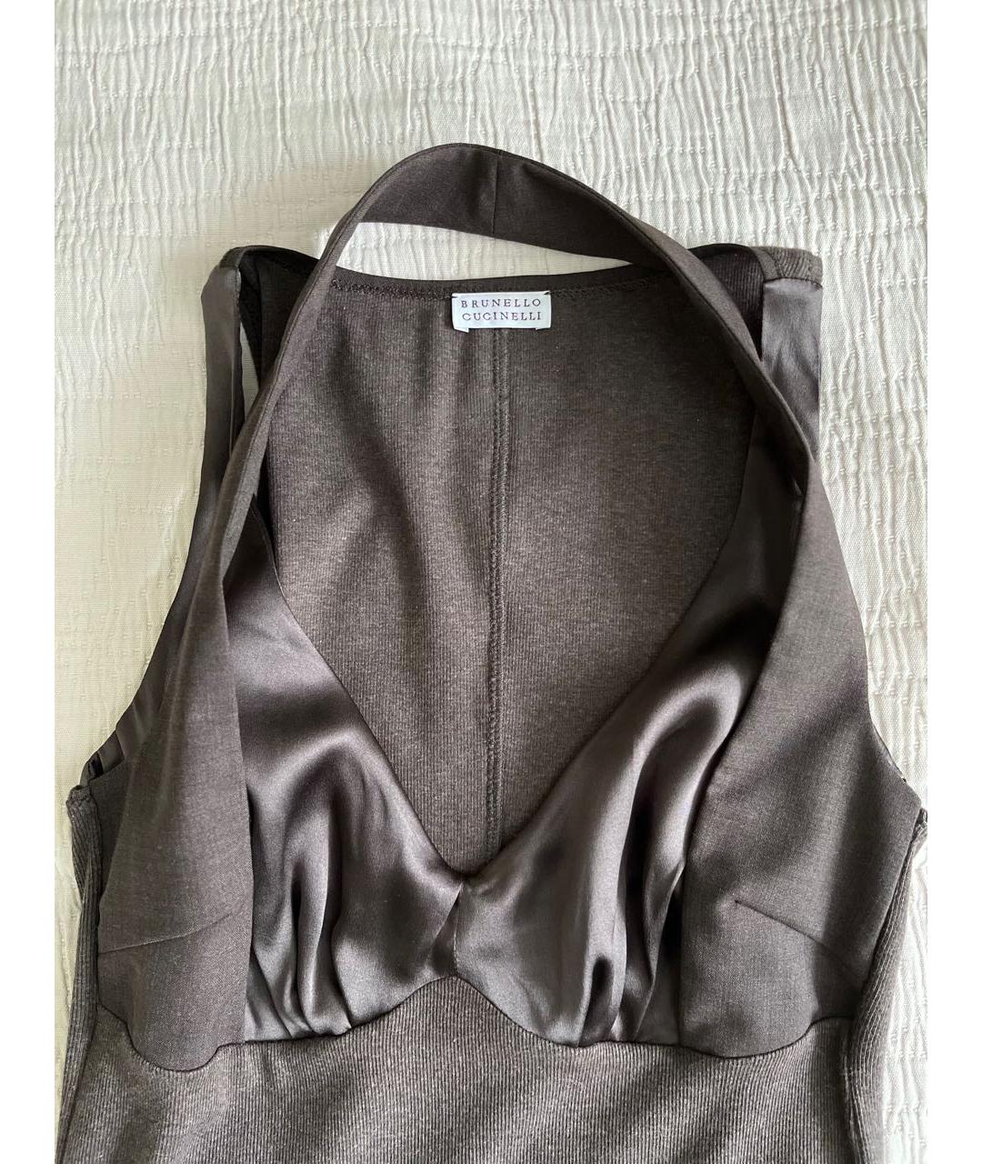 BRUNELLO CUCINELLI Коричневая хлопковая блузы, фото 5