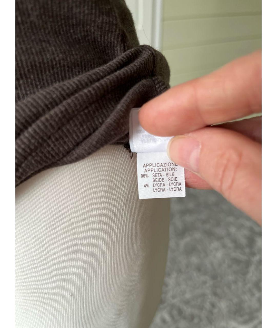 BRUNELLO CUCINELLI Коричневая хлопковая блузы, фото 7