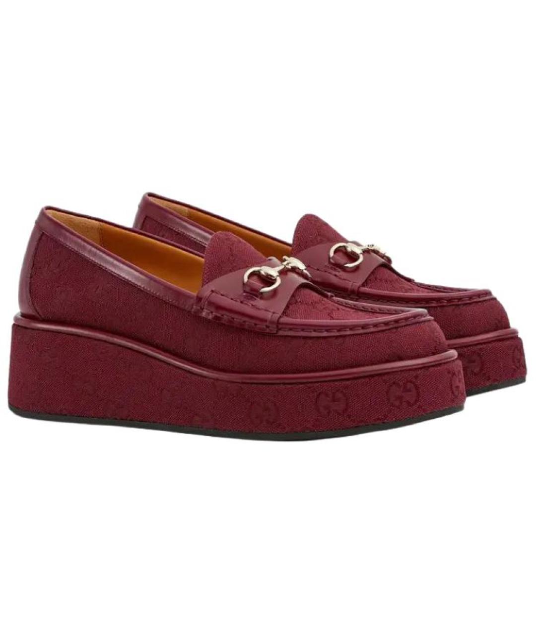 GUCCI Красные кожаные лоферы, фото 3