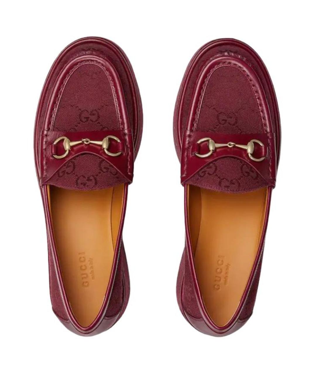 GUCCI Красные кожаные лоферы, фото 4