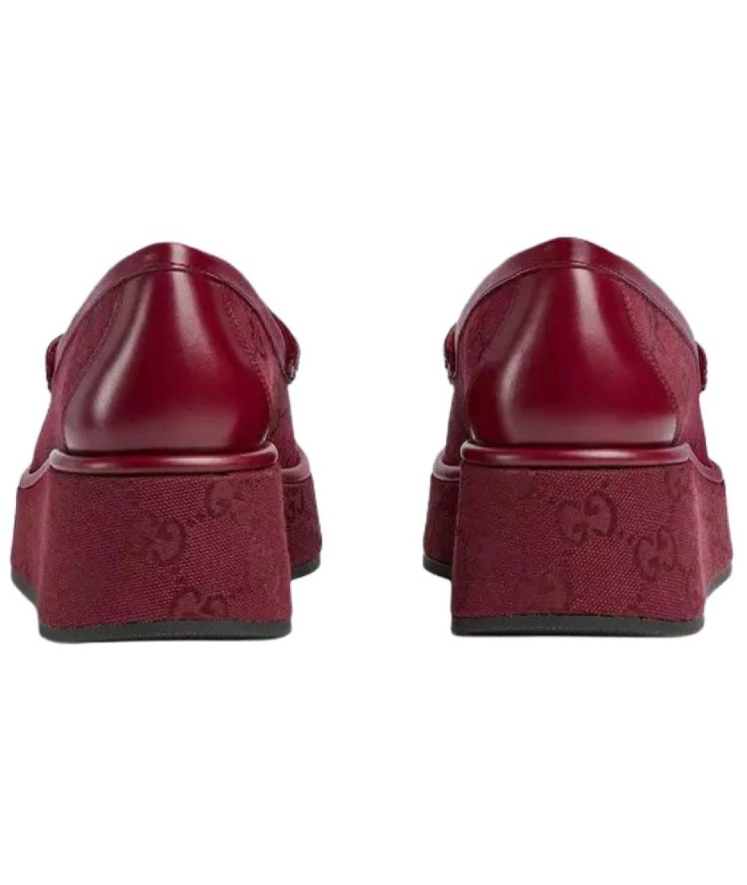GUCCI Красные кожаные лоферы, фото 5