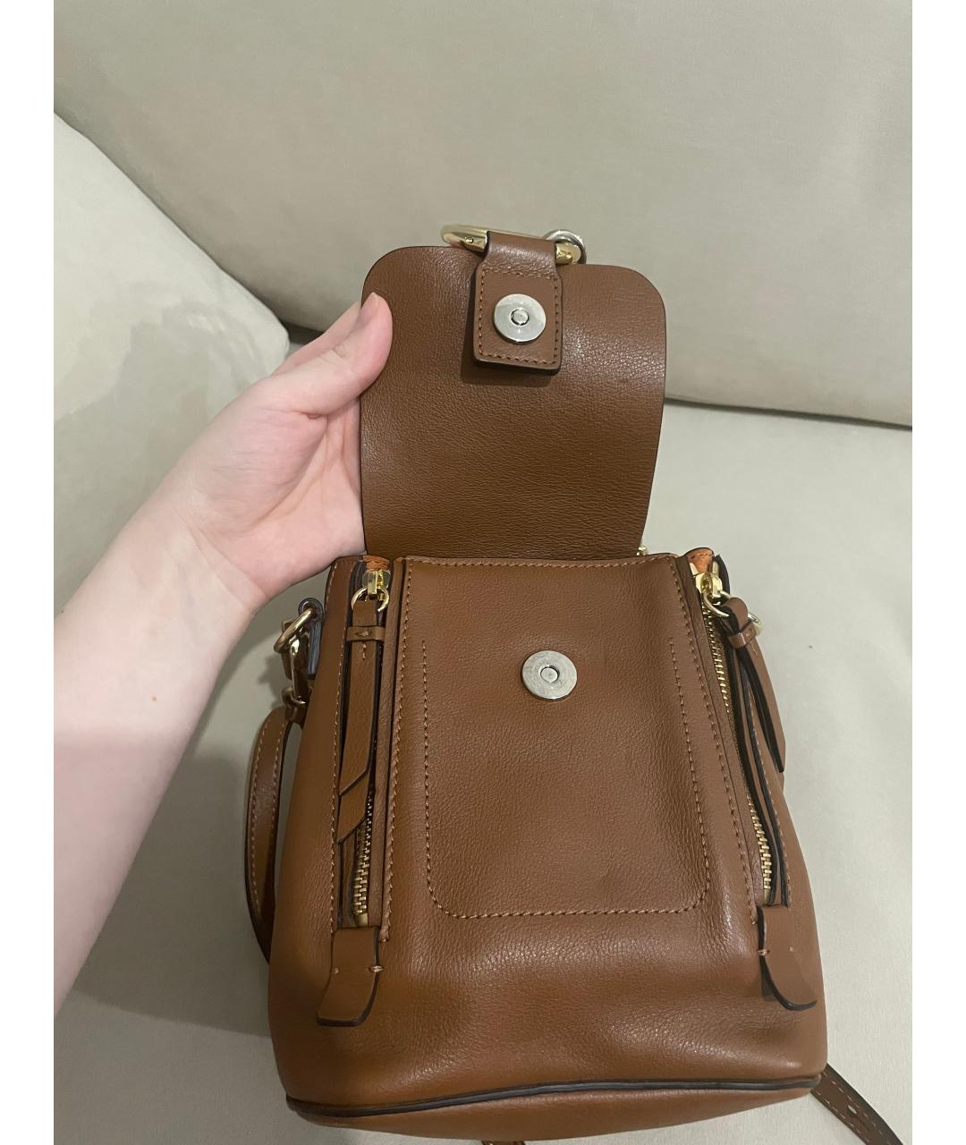 CHLOE Коричневый кожаный рюкзак, фото 5
