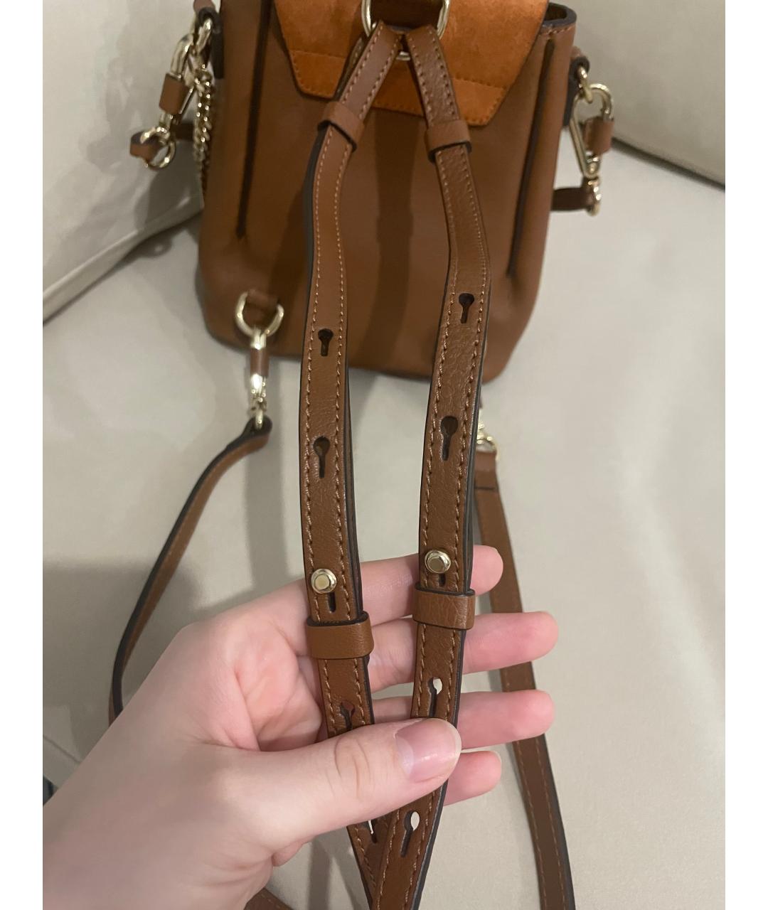 CHLOE Коричневый кожаный рюкзак, фото 3