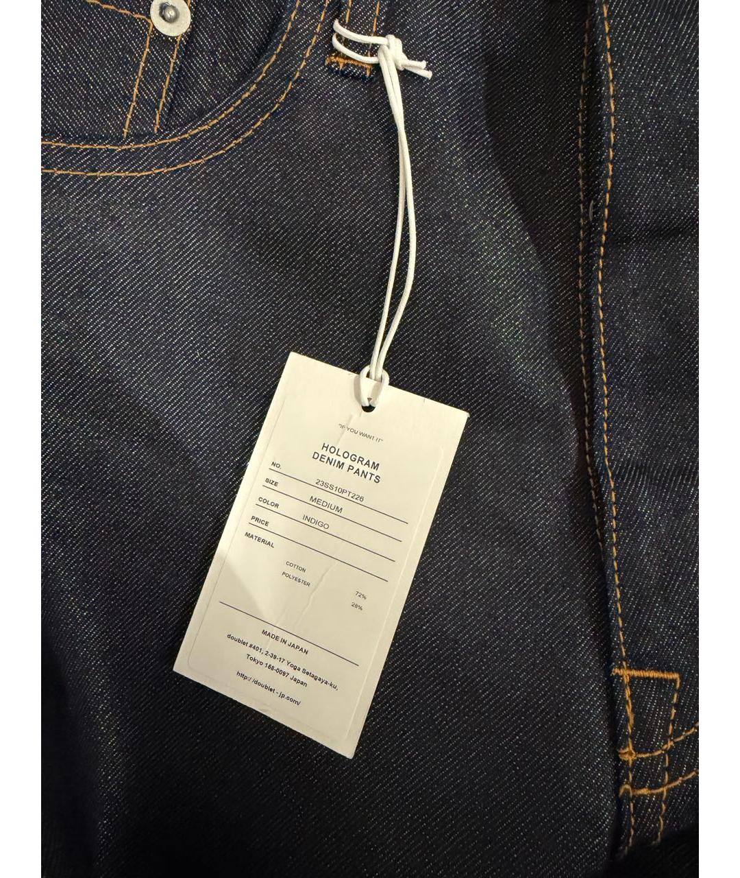 DOUBLET Темно-синие хлопковые прямые джинсы, фото 7