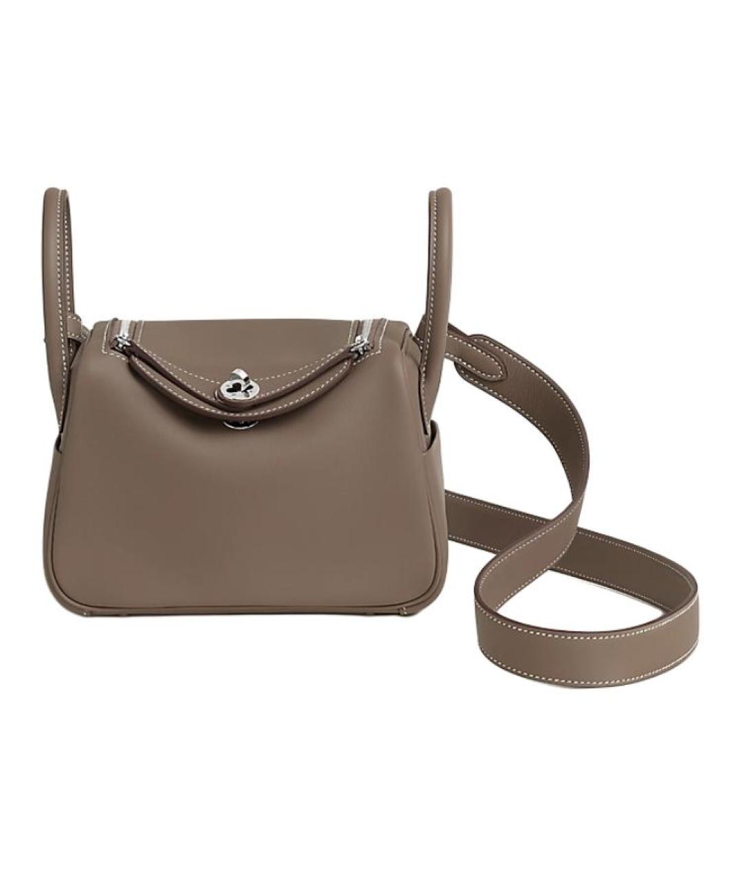 HERMES Коричневая кожаная сумка через плечо, фото 1