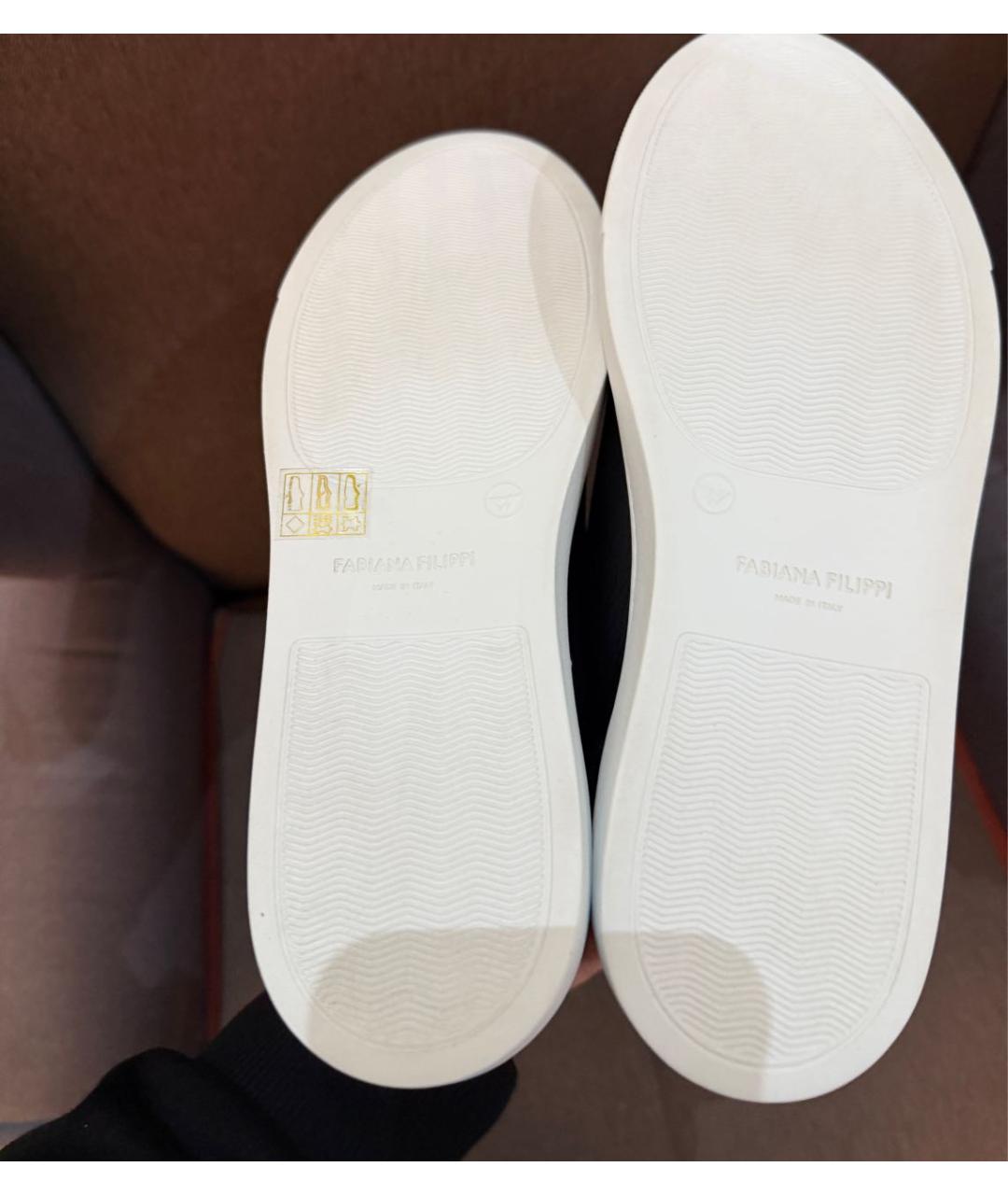 FABIANA FILIPPI Черные кожаные кроссовки, фото 5