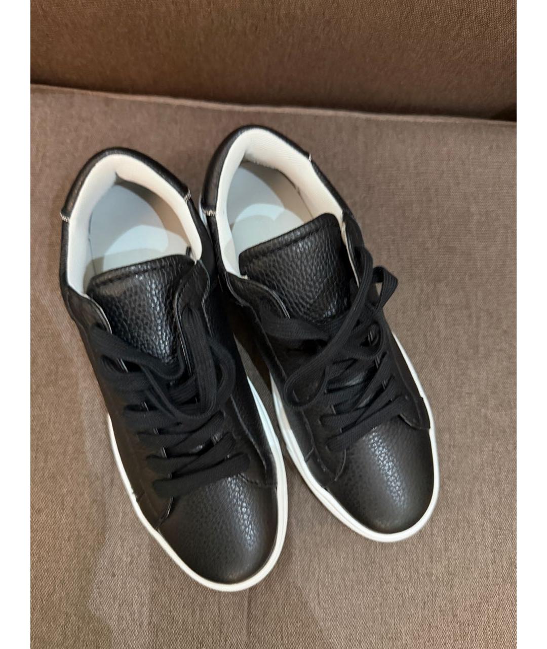 FABIANA FILIPPI Черные кожаные кроссовки, фото 2