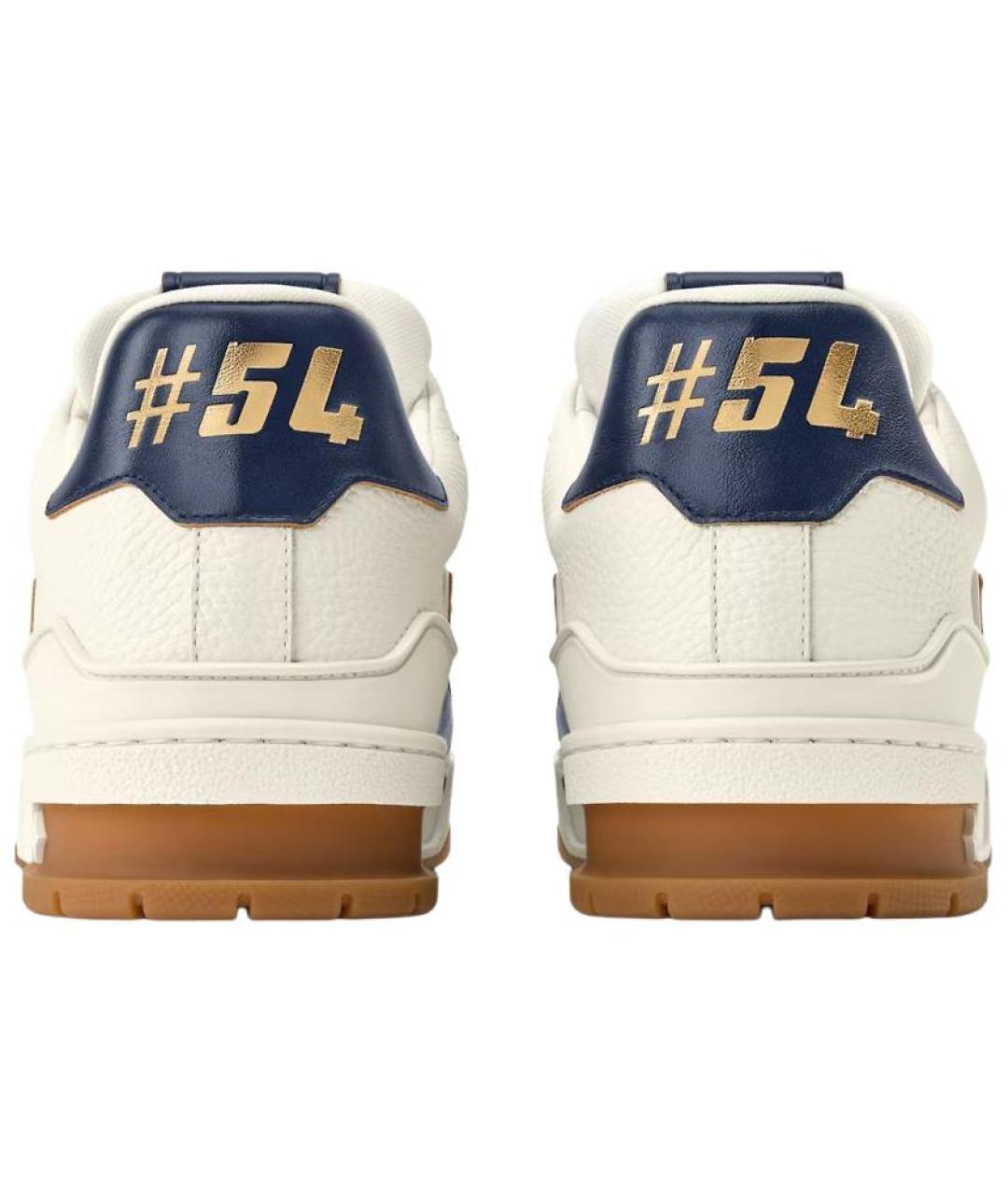 LOUIS VUITTON Синие кожаные низкие кроссовки / кеды, фото 5