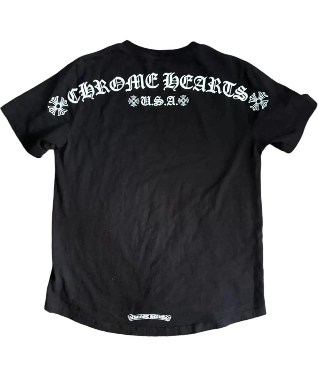 CHROME HEARTS Черная хлопковая футболка, фото 2