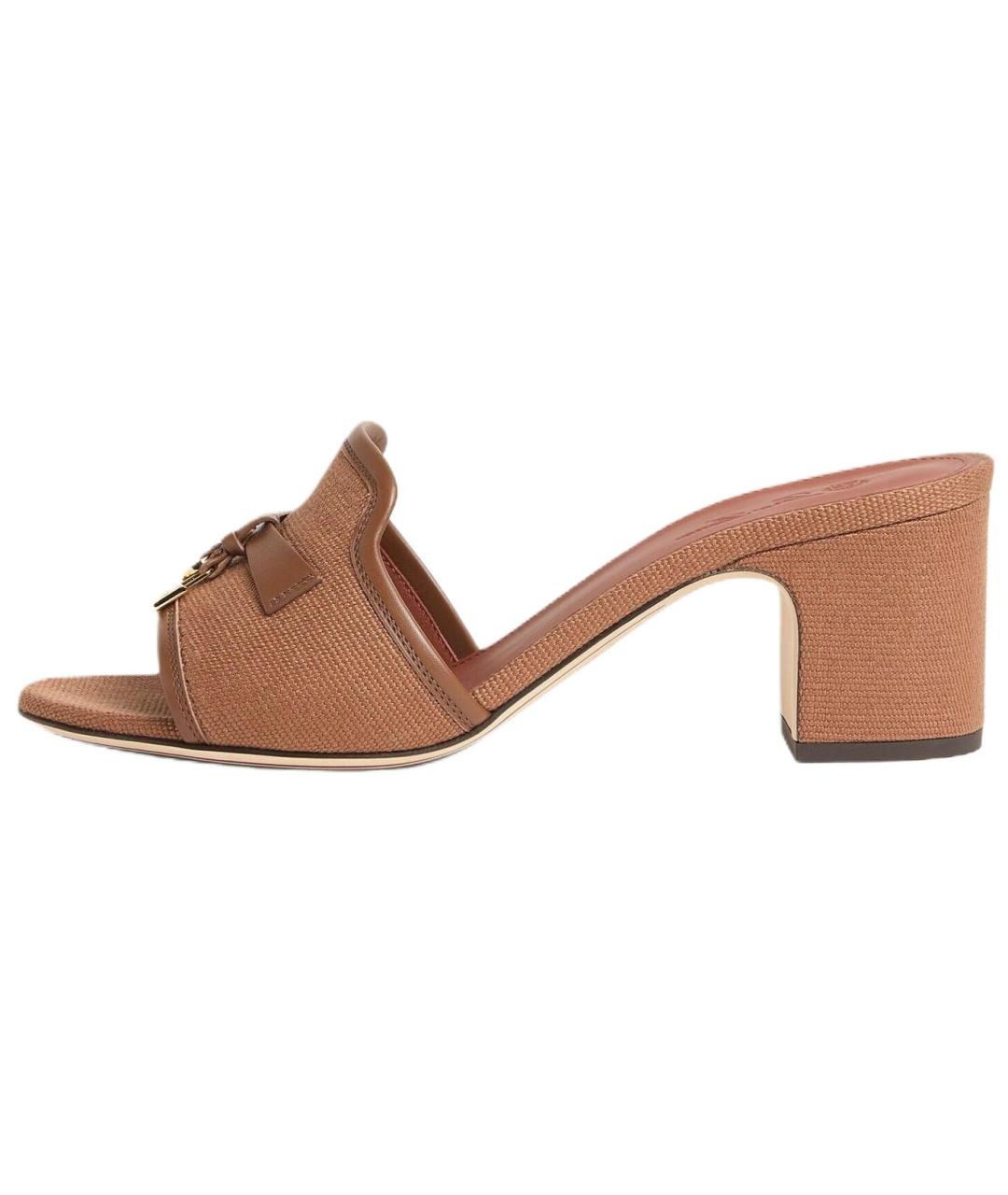 LORO PIANA Коричневые босоножки, фото 2