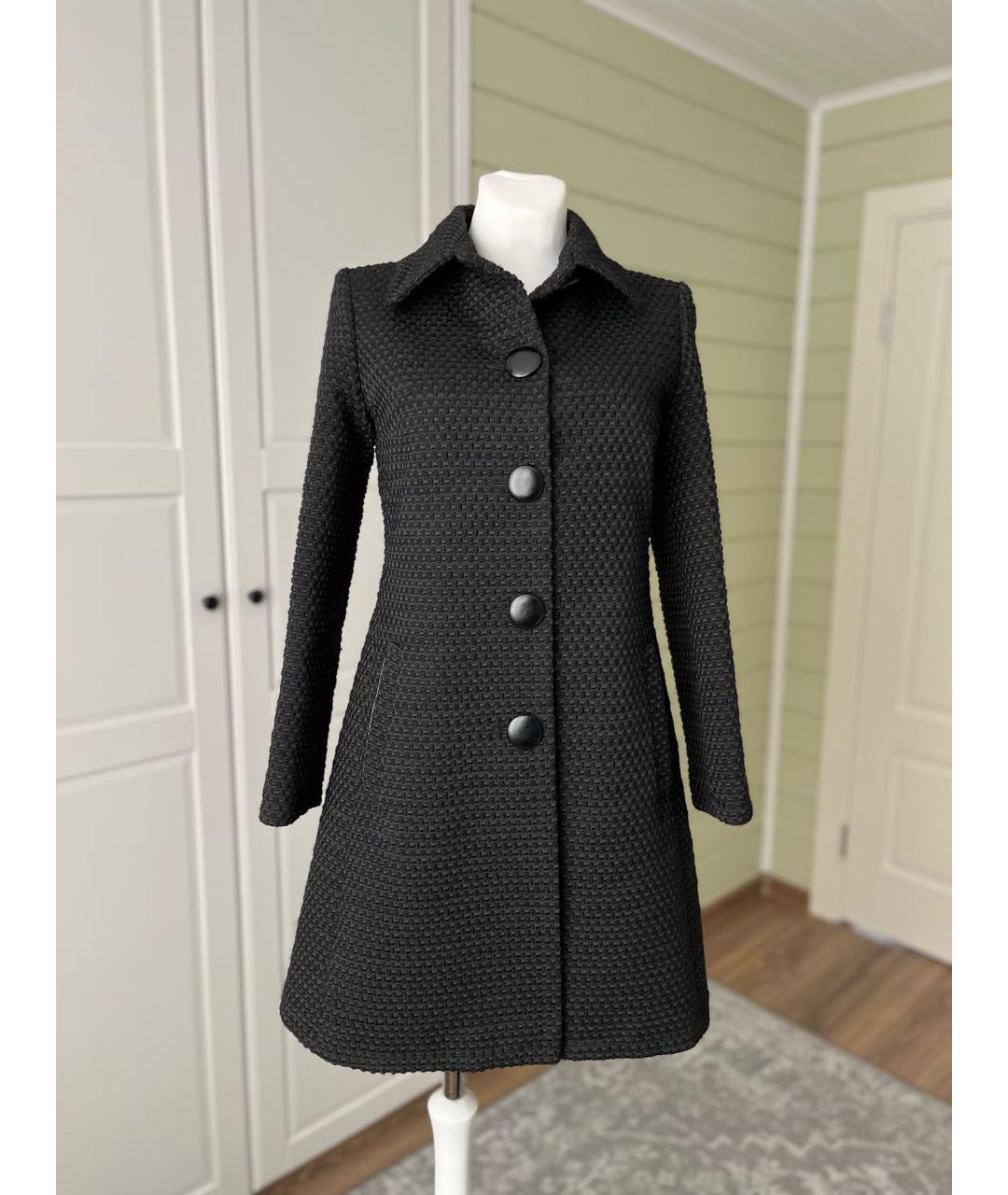 BLUGIRL Черное шерстяное пальто, фото 2