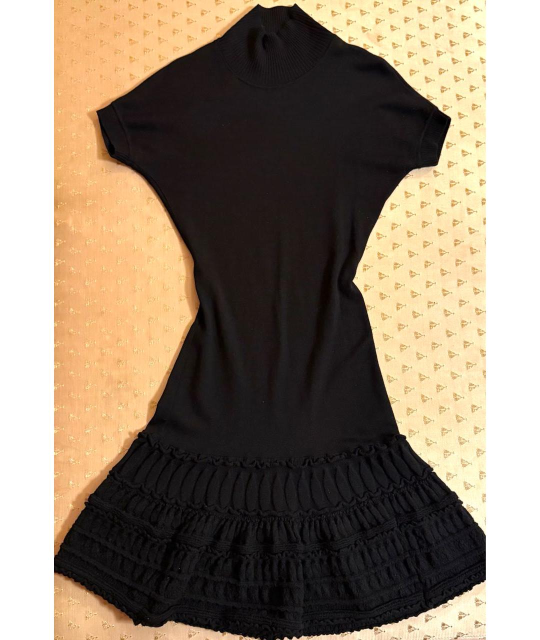 ROBERTO CAVALLI Черное шерстяное повседневное платье, фото 5