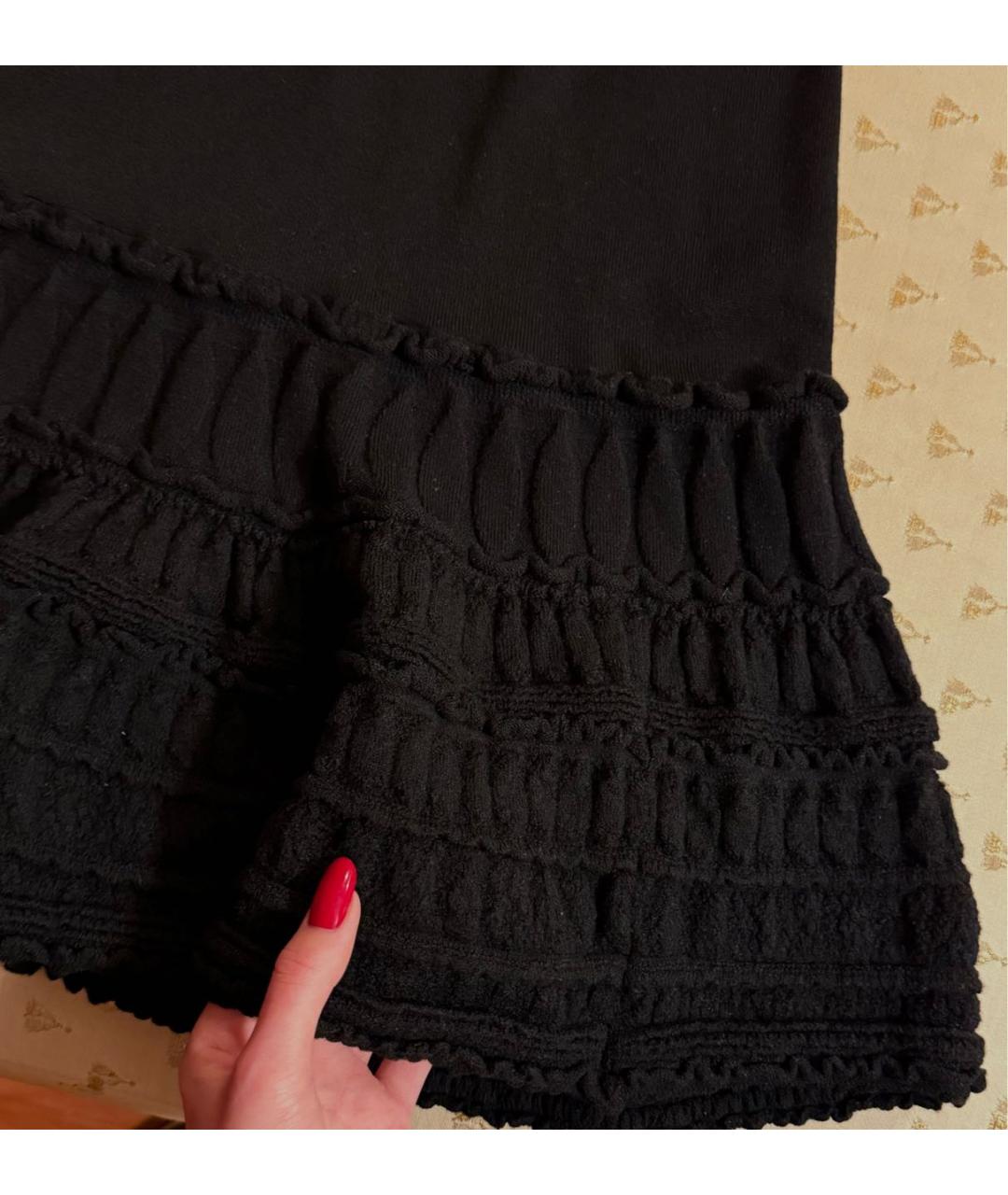 ROBERTO CAVALLI Черное шерстяное повседневное платье, фото 2