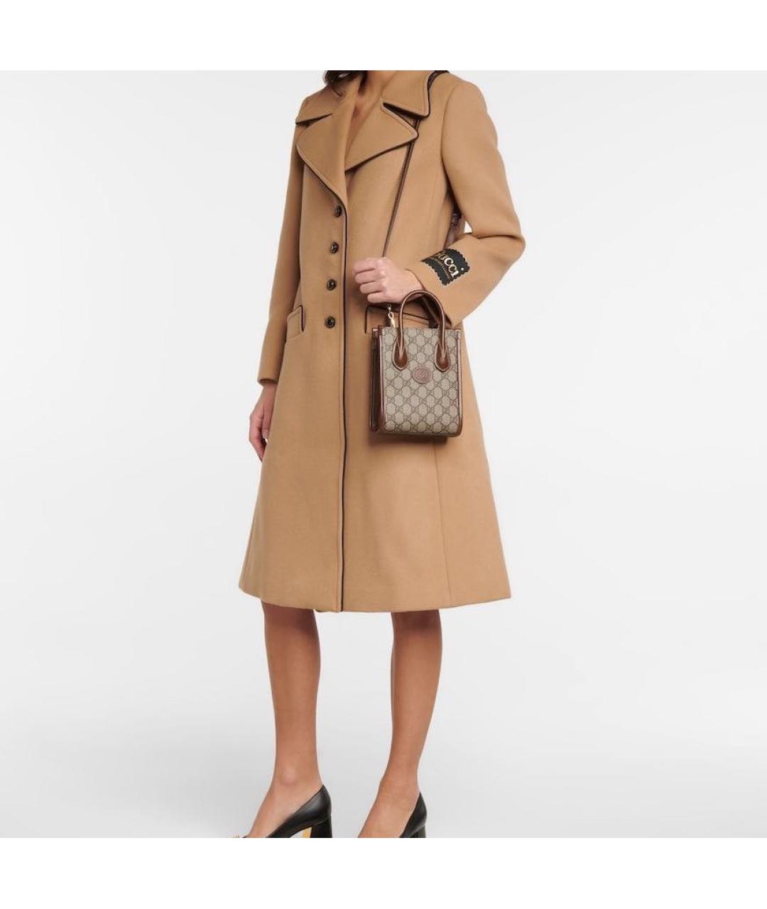 GUCCI Коричневая кожаная сумка с короткими ручками, фото 4