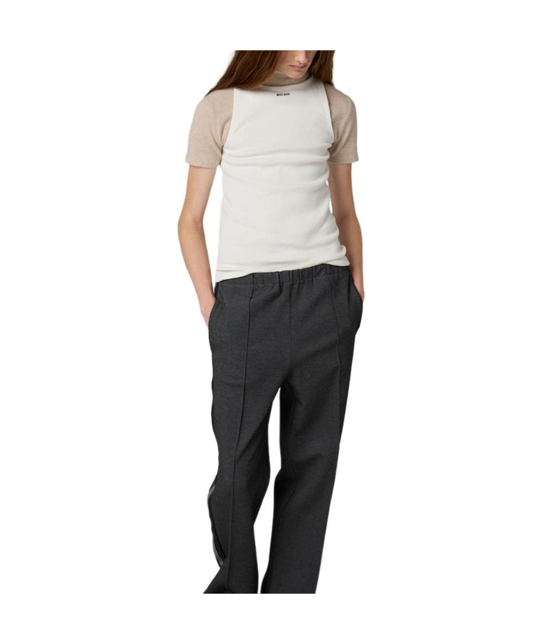 MIU MIU Белая хлопковая майка, фото 2